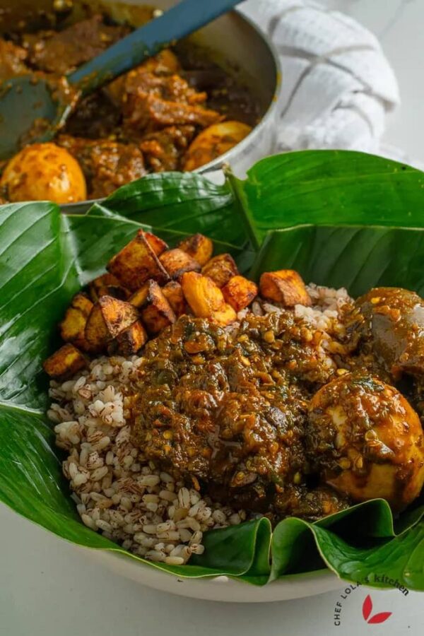 Ofada Rice & Ayamase sauce