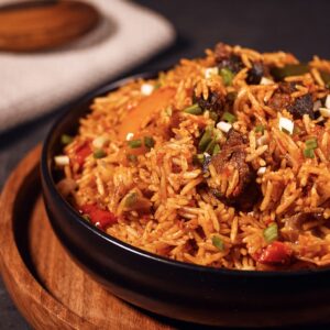a plate of asun rice